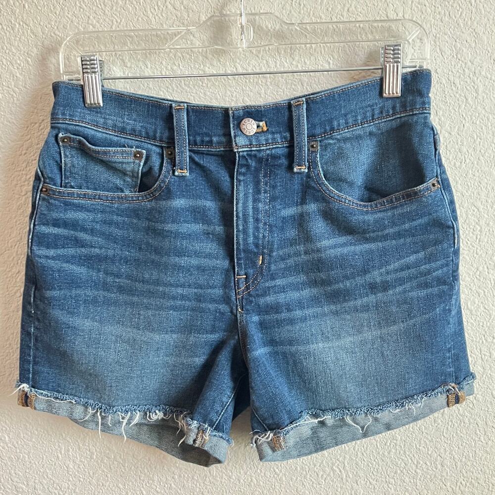 J. Crew Factory Classic Denim High Rise Cuffed Shorts Women's 27 Medium Wash